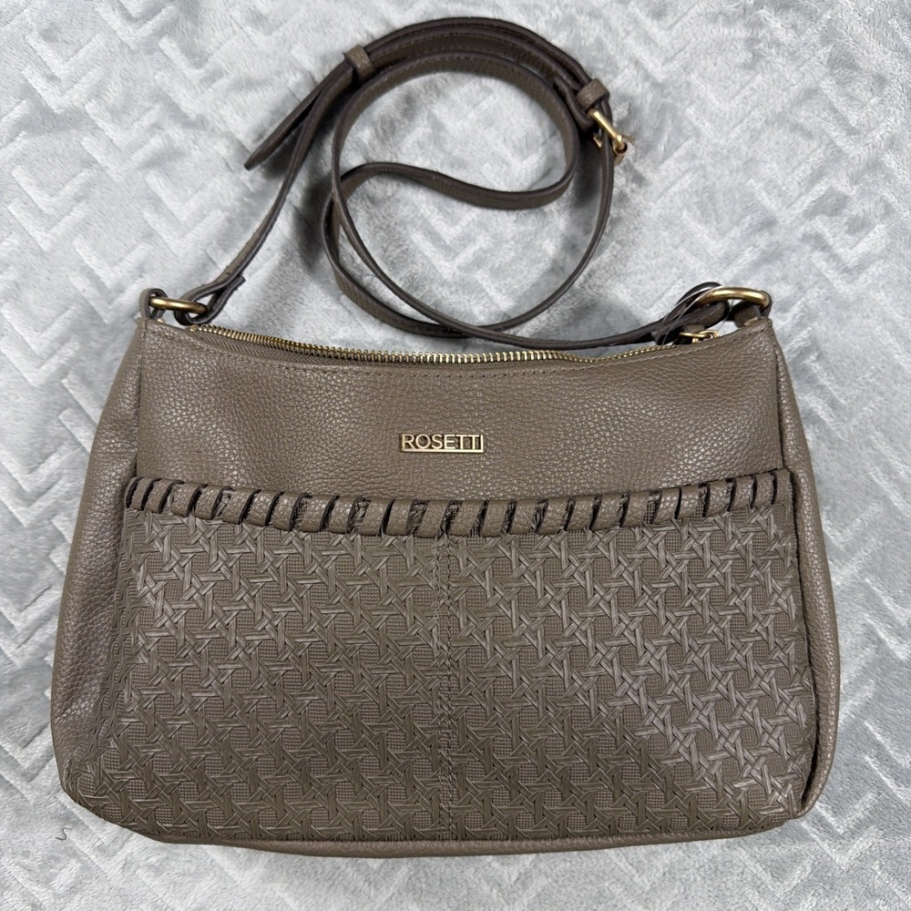 ROSETTI INES Crossbody Bag Beige Claw Gold-Tone Hardware Adj Strap New With Tags